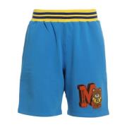 Moschino Bear Patch Bomull Track Shorts Blue, Herr
