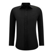 Gentile Bellini Neat Satin Slim Fit Shirts För Män Black, Herr