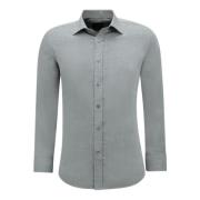 Gentile Bellini Oxford Blus Herr Långärmad Slät Gray, Herr