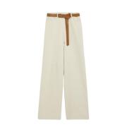 Max Mara Studio Beige Wide Leg Byxor Beige, Dam