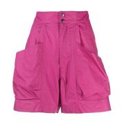 Isabel Marant Étoile Cargo Pocket High-Waisted Mini Shorts Purple, Dam