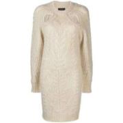 Isabel Marant Snygg Cut-Out Cable-Knit Mini Klänning Beige, Dam