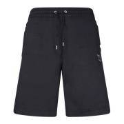 Maison Kitsuné Svarta Bomullsshorts Elastisk Dragsko I Midjan Black, H...