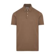 Fedeli Slim Fit Bomull Polo Skjorta Brown, Herr