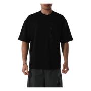 Armani Exchange Bomull T-shirt med Front Contrast Band Black, Herr