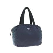 Prada Vintage Pre-owned Nylon handvskor Blue, Dam