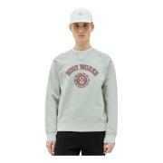 A Bathing APE Logo Print Sweatshirt i bomullsjersey Gray, Herr