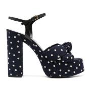 Saint Laurent Polka-Dot Sandaler Blå Multicolor, Dam