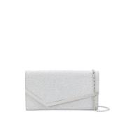 Jimmy Choo Glitter Emmie Clutch Väska Gray, Dam