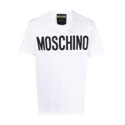 Moschino Logo Print Ekologisk Bomull T-shirt White, Herr