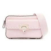 Valentino Rosa Rockstud Läder Crossbody Väska Pink, Dam