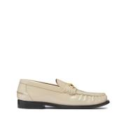 Versace Patent Finish Slip-On Skor Beige, Herr