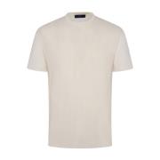 Kiton Ull Silk Crew-Neck T-Shirt White, Herr