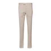 PT Torino Beige Ull Skräddarsydda Byxor Slim Fit Beige, Herr