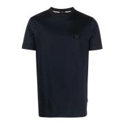 Boss Blå Rund Hals Jersey Logo T-shirt Blue, Herr