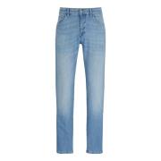 Boss Slim Fit Turquoise Jeans Blue, Herr