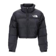 The North Face Cropped Nuptse Dunjacka Black, Dam