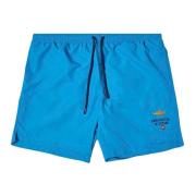 Aeronautica Militare Broderad Logga Badshorts Blå Blue, Herr