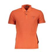 Napapijri Orange Polo Shirt Stiligt Tryck Broderi Orange, Herr