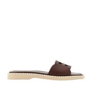 Hogan Bruna Läder Sommarsliders Brown, Dam