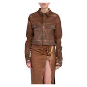 Rick Owens Denim Cape Sleeveless Outershirt Brown, Dam