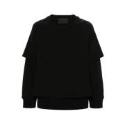 Neil Barrett Lager Svart Sweatshirt Kort Över Lång Ärm Black, Herr