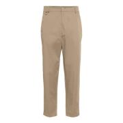 Low Brand Beige Twill Byxor Beige, Herr