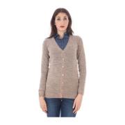 Fred Perry Beige Wool Buttoned Cardigan Beige, Dam