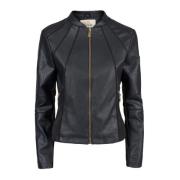 YES ZEE Leather Jackets Black, Dam