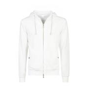 Eleventy Modern Full Zip Hoodie Jersey Bomull White, Herr