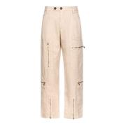 PINKO Tapered Trousers Beige, Dam