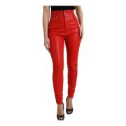 Dolce & Gabbana Röda High Waist Skinny Denim Jeans Red, Dam