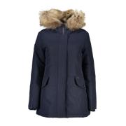 Woolrich Blå Hooded Jacket med Avtagbar Päls Blue, Dam