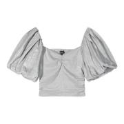 Alix The Label Lurex Vävda Tops Silver Gray, Dam