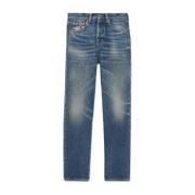 Saint Laurent Vintage Denim Blå Jeans Blue, Dam