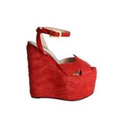 Gucci Vintage Pre-owned Laeder sandaler Red, Dam