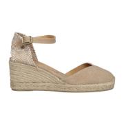 Castañer Chiarita Wedge Espadrilles Beige, Dam