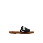 Chloé Woody platta mules Black, Dam