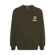 Moschino Bomull Märkes Tryck Sweatshirt Green, Dam