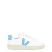 Veja Vit vegansk lädersneaker med blå logo White, Dam