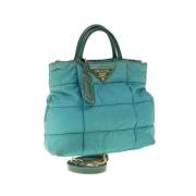 Prada Vintage Pre-owned Nylon handvskor Green, Dam