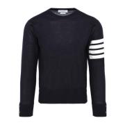 Thom Browne Blå Tröja 4-bar Pullover Blue, Herr