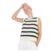 Norr Färgblock Stickad Tanktopp Multicolor, Dam