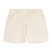 Nikben Våffelmönstrade dragsko shorts Beige, Dam