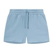 Nikben Våffelmönstrade Dragsko Shorts Blue, Dam