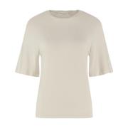 Jane Lushka Logo T-Shirt | Cream Beige, Dam