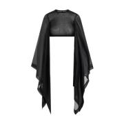 Rick Owens Svart Crop Top Höj Garderob Stil Black, Dam