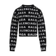 Balenciaga Svart Ull Pullover Tröja Black, Dam