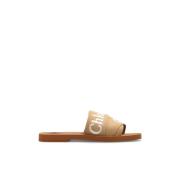 Chloé Woody platta mules Beige, Dam