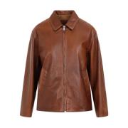 Prada Vintage Brun Läderjacka Brown, Dam